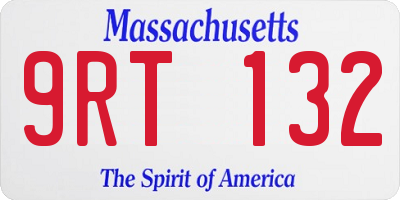 MA license plate 9RT132