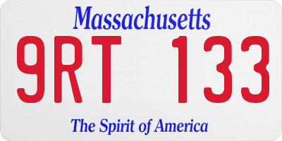 MA license plate 9RT133