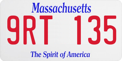 MA license plate 9RT135