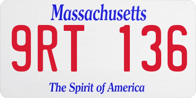 MA license plate 9RT136