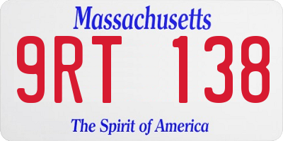 MA license plate 9RT138