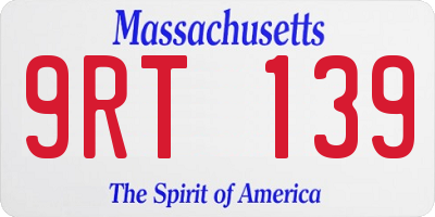 MA license plate 9RT139