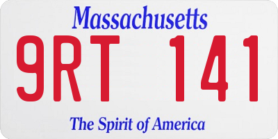 MA license plate 9RT141