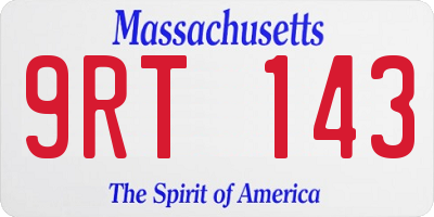 MA license plate 9RT143