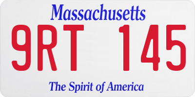 MA license plate 9RT145