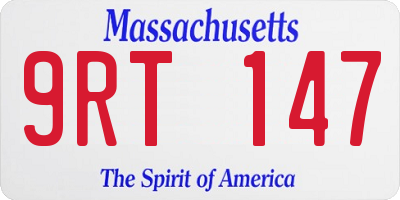 MA license plate 9RT147