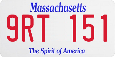 MA license plate 9RT151