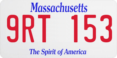MA license plate 9RT153