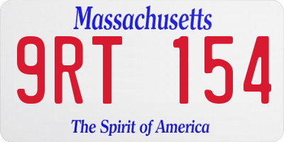 MA license plate 9RT154