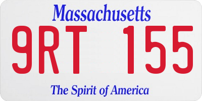 MA license plate 9RT155