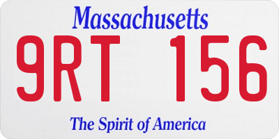 MA license plate 9RT156