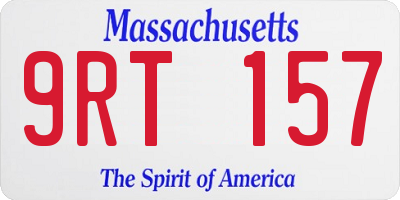 MA license plate 9RT157