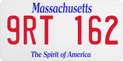 MA license plate 9RT162