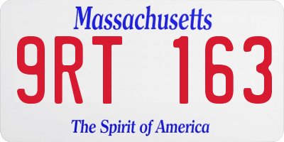 MA license plate 9RT163