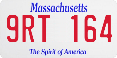 MA license plate 9RT164