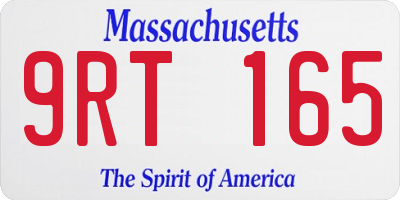 MA license plate 9RT165