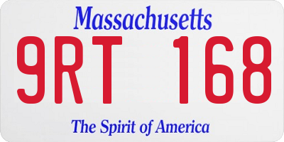 MA license plate 9RT168