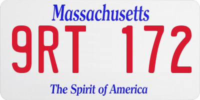 MA license plate 9RT172
