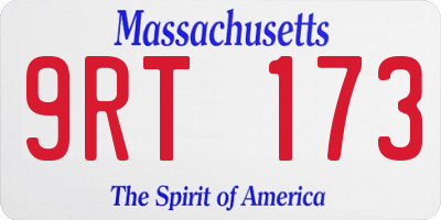 MA license plate 9RT173