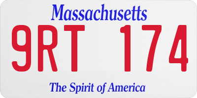 MA license plate 9RT174