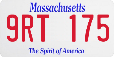 MA license plate 9RT175