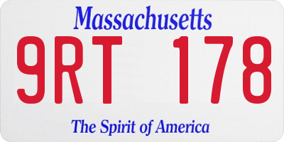 MA license plate 9RT178