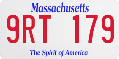 MA license plate 9RT179