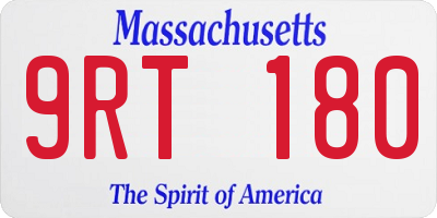 MA license plate 9RT180