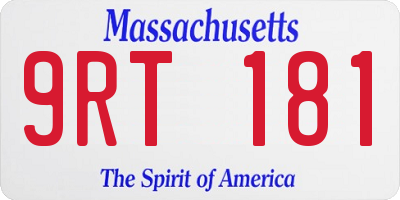 MA license plate 9RT181