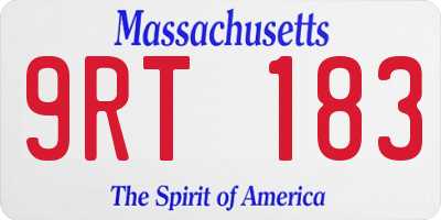 MA license plate 9RT183