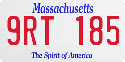MA license plate 9RT185