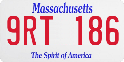 MA license plate 9RT186