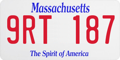 MA license plate 9RT187