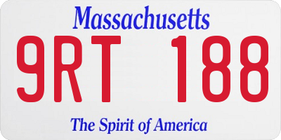 MA license plate 9RT188
