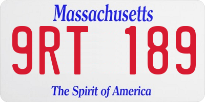 MA license plate 9RT189