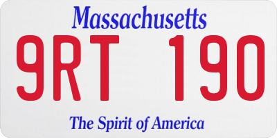 MA license plate 9RT190