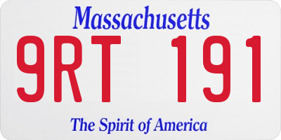 MA license plate 9RT191