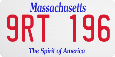 MA license plate 9RT196