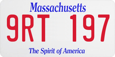 MA license plate 9RT197