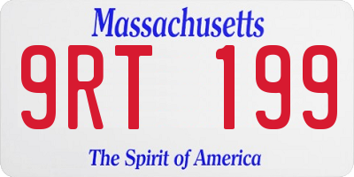 MA license plate 9RT199