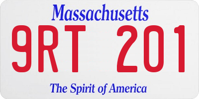 MA license plate 9RT201