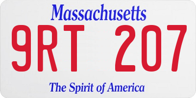 MA license plate 9RT207