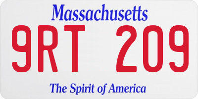 MA license plate 9RT209