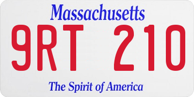 MA license plate 9RT210