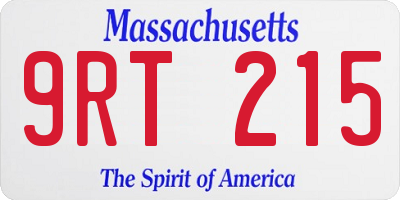 MA license plate 9RT215
