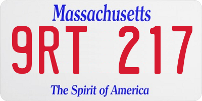 MA license plate 9RT217