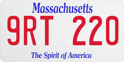 MA license plate 9RT220