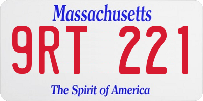 MA license plate 9RT221