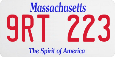 MA license plate 9RT223
