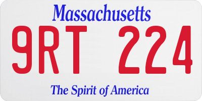 MA license plate 9RT224
